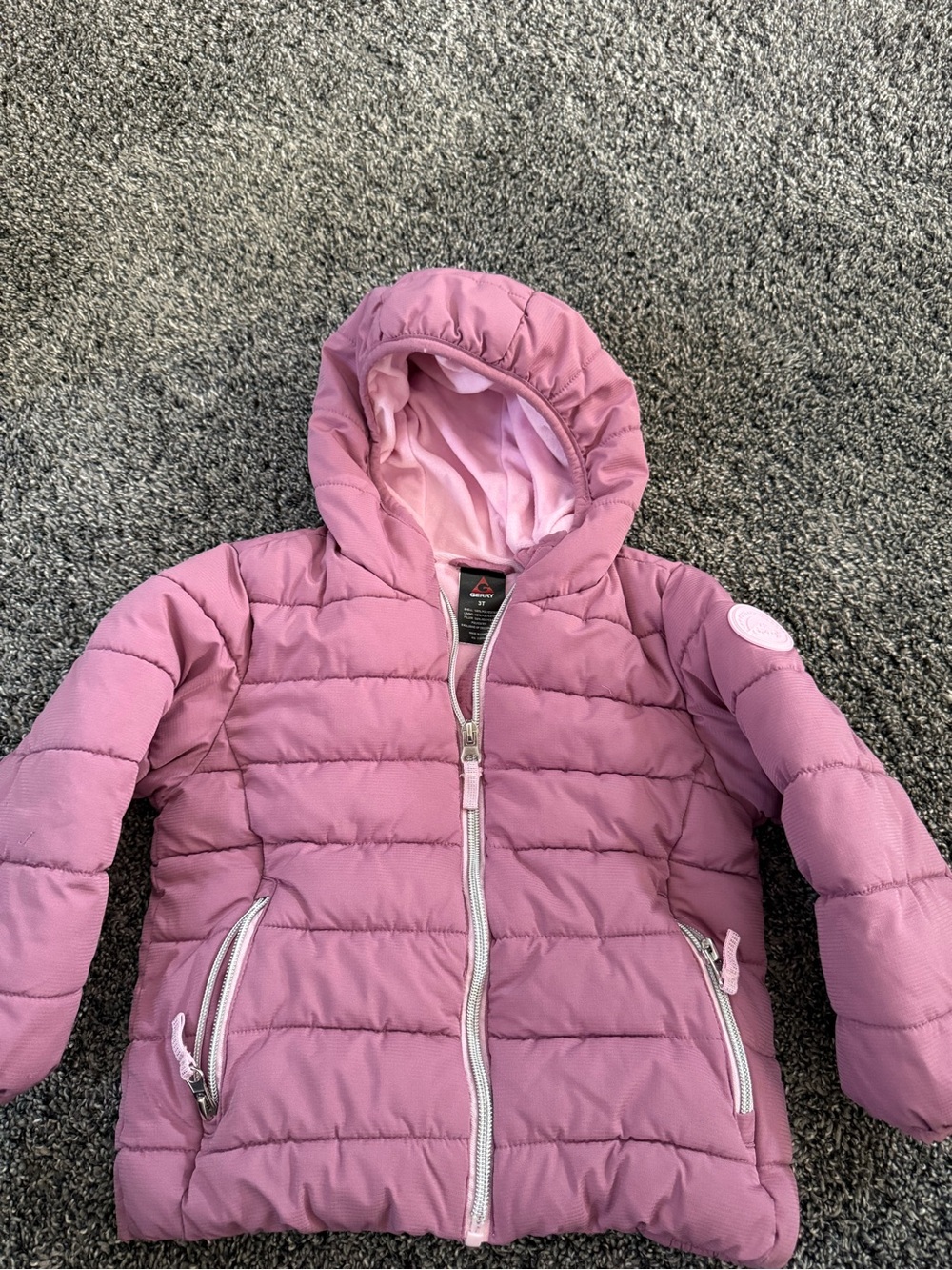 Gerry Weber Girls' Pink Quilted Hooded Puffer Jacket